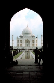 Taj Mahal through arch